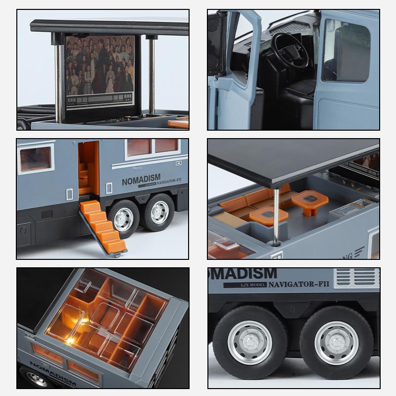 1/18 Benz Arocs Nomadism Navigator F Wohnmobil Legierung Druckguss Modellauto Heimdekoration & Computer-Schreibtisch-Schmuck Feiertagsgeschenk Spielzeug