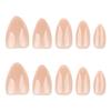 Nude Mandel Kurz Tragebare Falsche Nägel - Einzelfarbige Maniküre-Spitzen