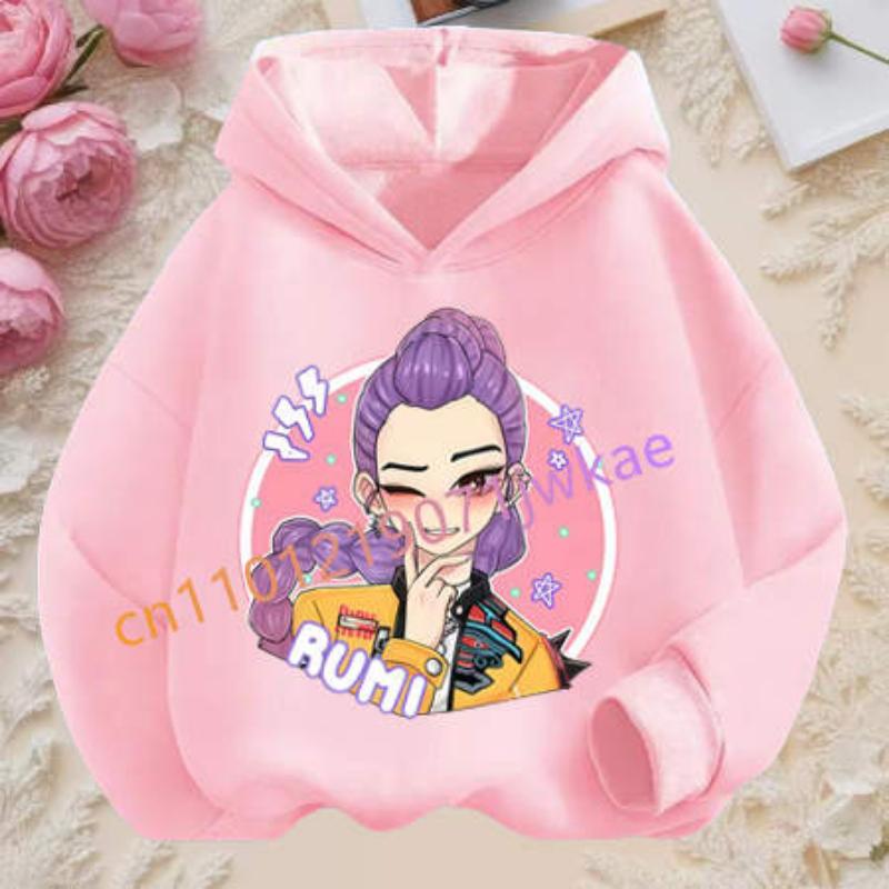Movie New Kids K-Pop Demon Hunters Hooded Tops Toddler Girl Clothes KPop Demon Hunters Hoodie Girls Fashion Casual Sweatshirt