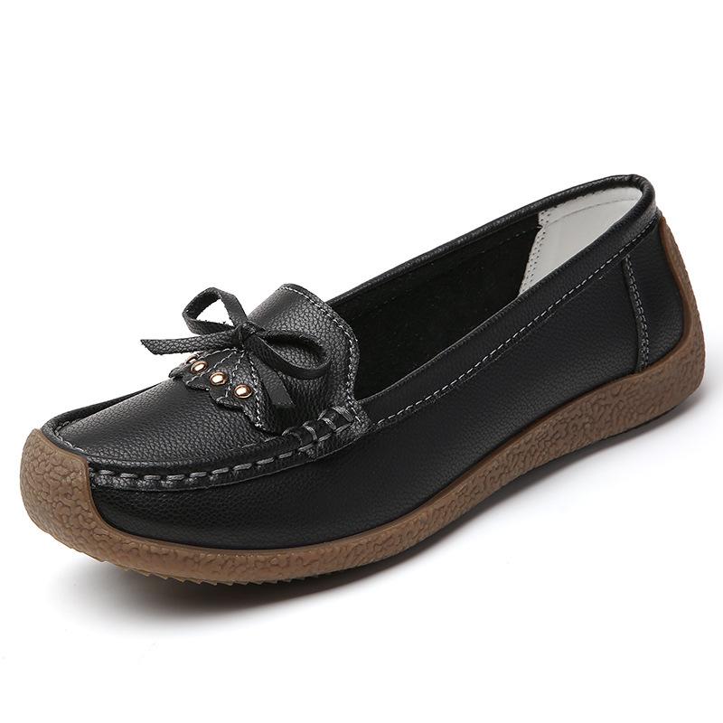 

Повседневные женские туфли на плоской подошве, мягкая подошва, мягкая поверхность, туфли для мамы, удобные, большого размера, женские туфли Doudou 41