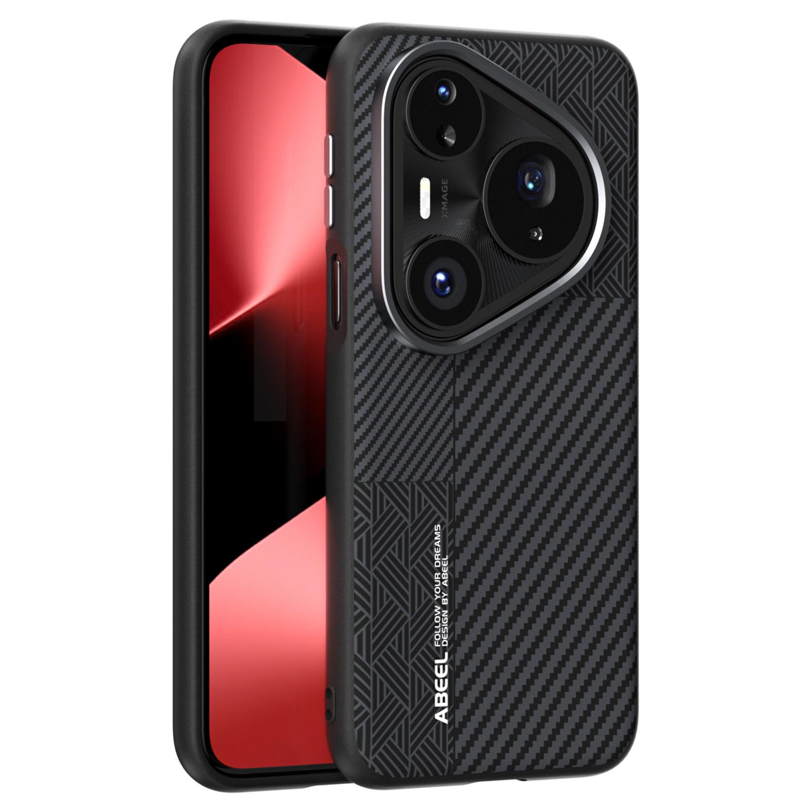 

ABEEL For Huawei Pura 80 Pro+/80 Pro Case PC+TPU+Aluminum Alloy+PU Leather Phone Cover Compatible with MagSafe Texture 1