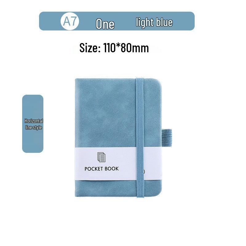 Portable A7 Color Elastic Band Notebook - Student Memo with Skin Feel Leather Cover