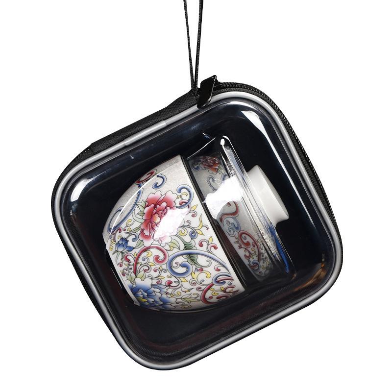 Ceramic Kuaike Cup One Pot Two Cups Brewing Teapot Portable Outdoor Travel Tea Set Glass Kung Fu Tea Set Gifts None