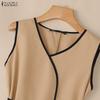 ZANZEA Elegant Women Casual V-Neck Sleeveless Tank Tops