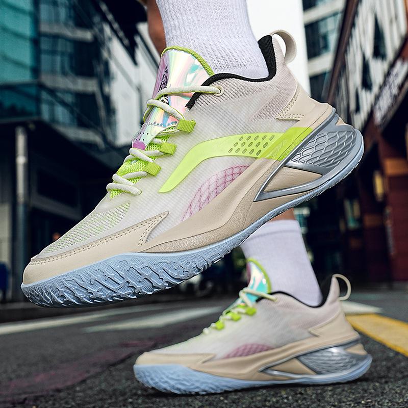 Middle school men's shoes 2025 new spring breathable basketball shoes training shoes running non-slip wear-resistant mesh sports shoes