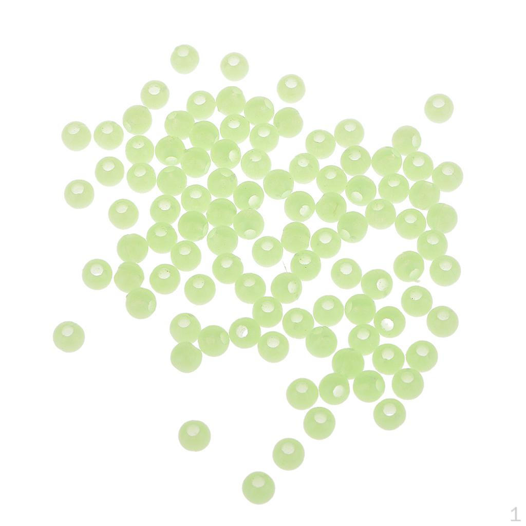 

100 Pcs Round Soft Luminous Glow Rig Beads / Sea Fishing 4mm