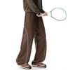 American contrasting color embroidered sports casual pants men's autumn profile scimitar pants retro loose long pants