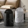 Nordic Marble Texture Trash Can Rolling Cover Type Bedroom Toilet Trash Bin Odor Proof Wastebasket Bathroom Accessories