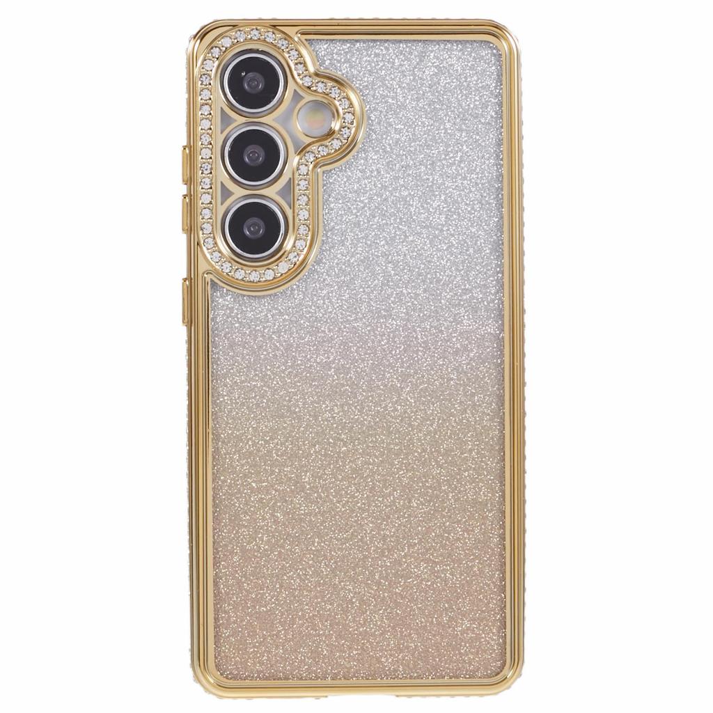 For Samsung Galaxy S24+ Case Gradient TPU Phone Cover Rhinestones Decor