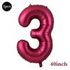Giant 32 Inch Number Balloon Set Metallic Rose Red Foil Helium Balloon Kit DIY Happy Birthday Party Decor Kids Adult Anniversary