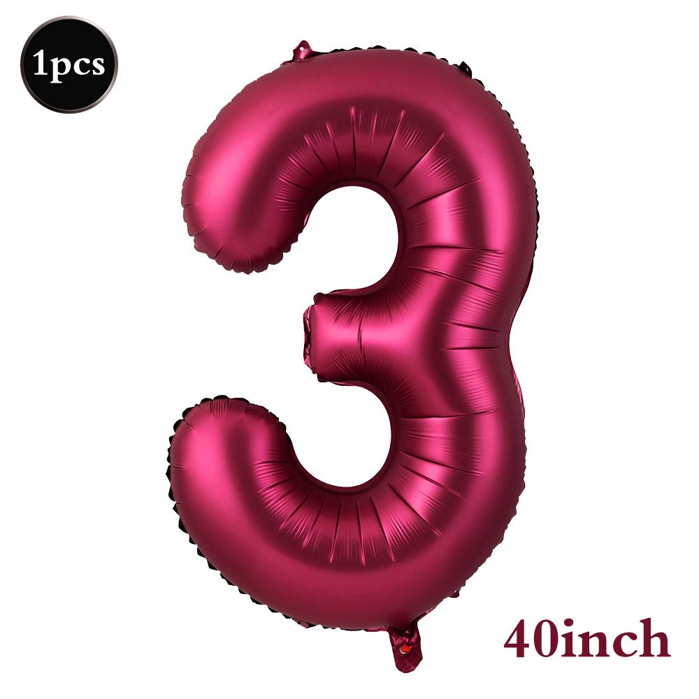 Giant 32 Inch Number Balloon Set Metallic Rose Red Foil Helium Balloon Kit DIY Happy Birthday Party Decor Kids Adult Anniversary