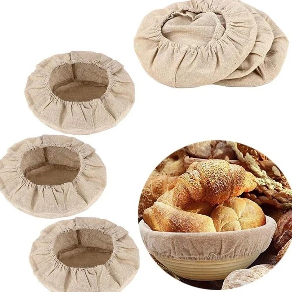 6 Pieces Round/Oval Bread Basket Liner Breathable Bread Proofing Cloth  DIY Baking