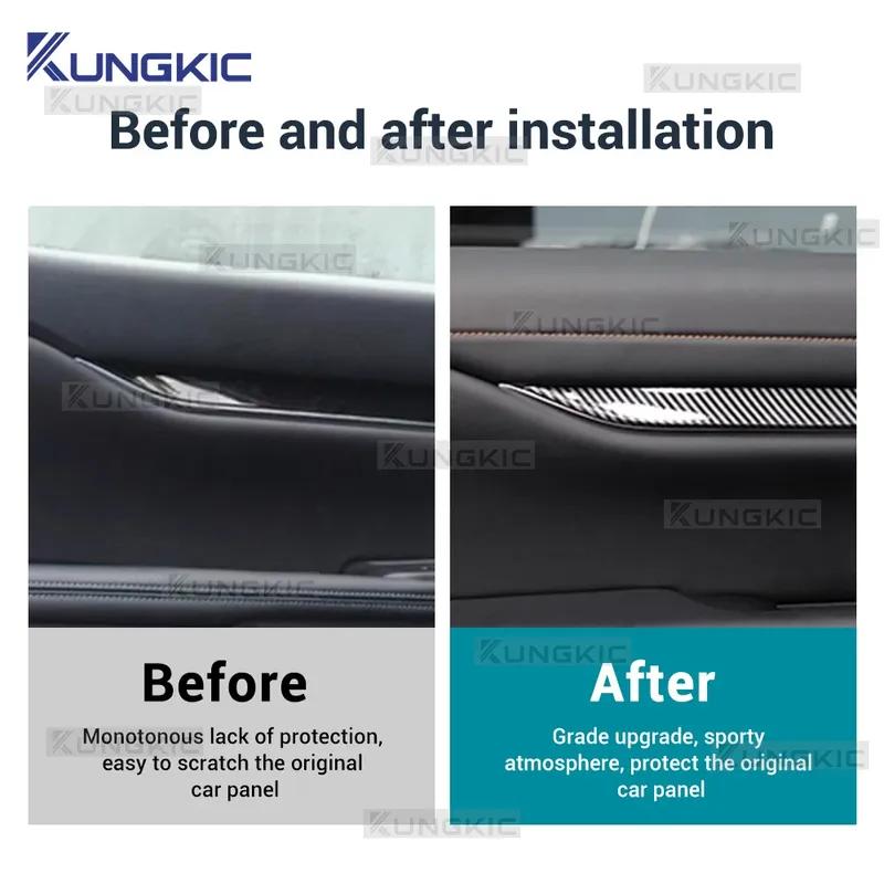 Carbon Fiber Pattern ABS Trim Cover For Ford Ranger 2024 2025 LHD RHD Car Door Decor Panel Interior Accessories