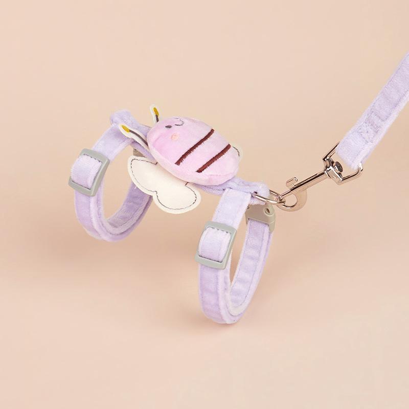 Dog Leash Bee Cat Chest Back Nylon Anti-break Free Walking Cat Rope Pet Supplies