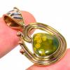 Natural Ocean Jasper TwoTone 925 Solid Sterling Silver Gift Pendant 1.40" y1o02