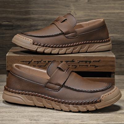 38-46 Retro Koeienleren Schoenen Heren Loafers Handgemaakte Casual Leren Schoenen Mocassins Heren Platte Schoenen