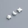 S925 Vegan Silver Geometric Stars & Moon Spacer Beads for DIY Bracelets