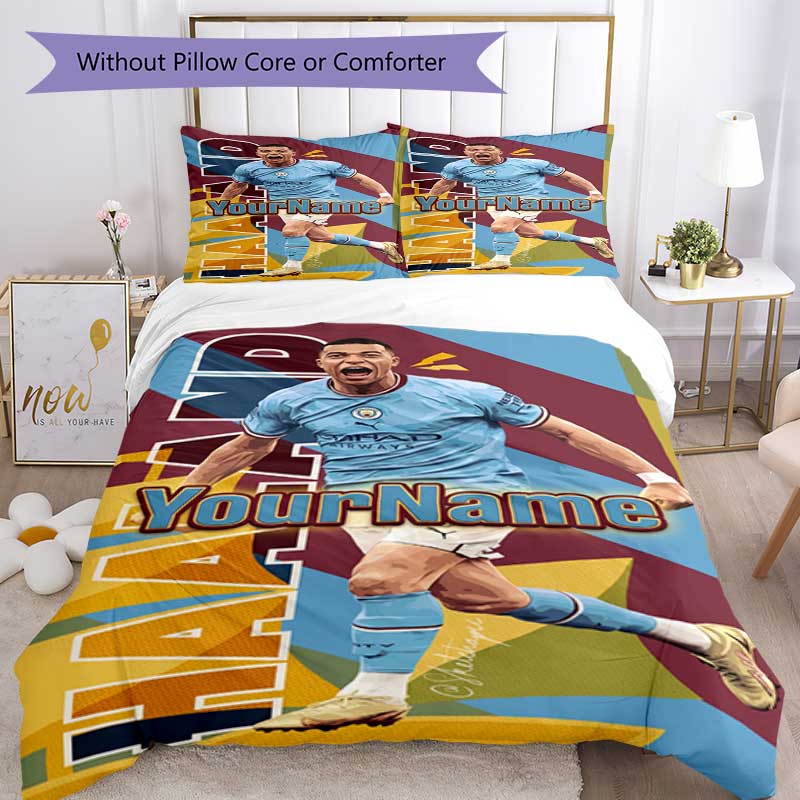 Haaland 5 Customize your name Bedding Set Breathable Duvet Cover with Pillowcases Home Decoration Birthday Gift