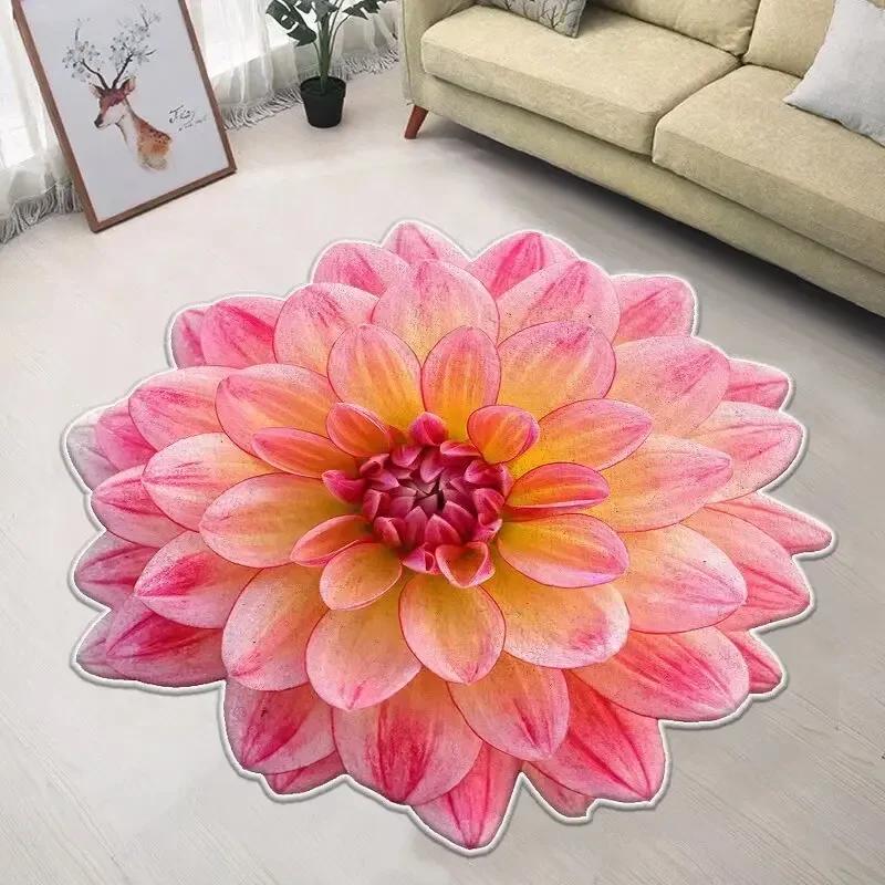 Nordic Flower Shaped Carpet Living Room Decoration Home Non-slip Mat Luxury Rugs for Bedroom Large Area Irregular Cloakroom Rug
