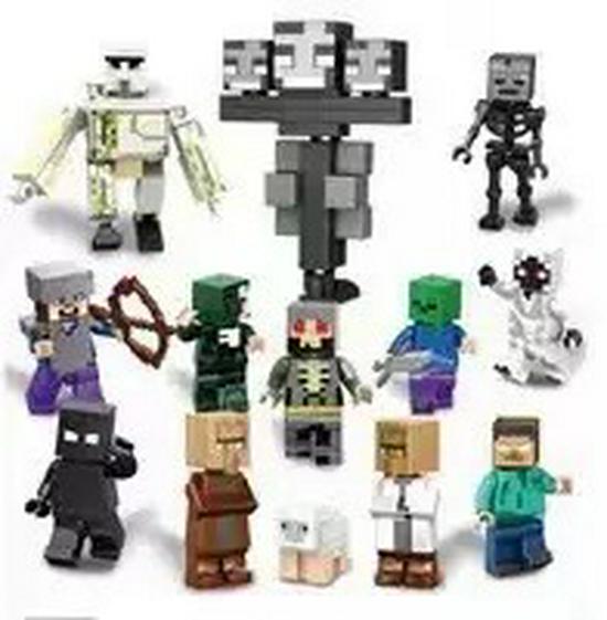 Cross-Border Minifigure Series 01 - XL03 Pixel Compatible 16 Minifigures Creeper Set