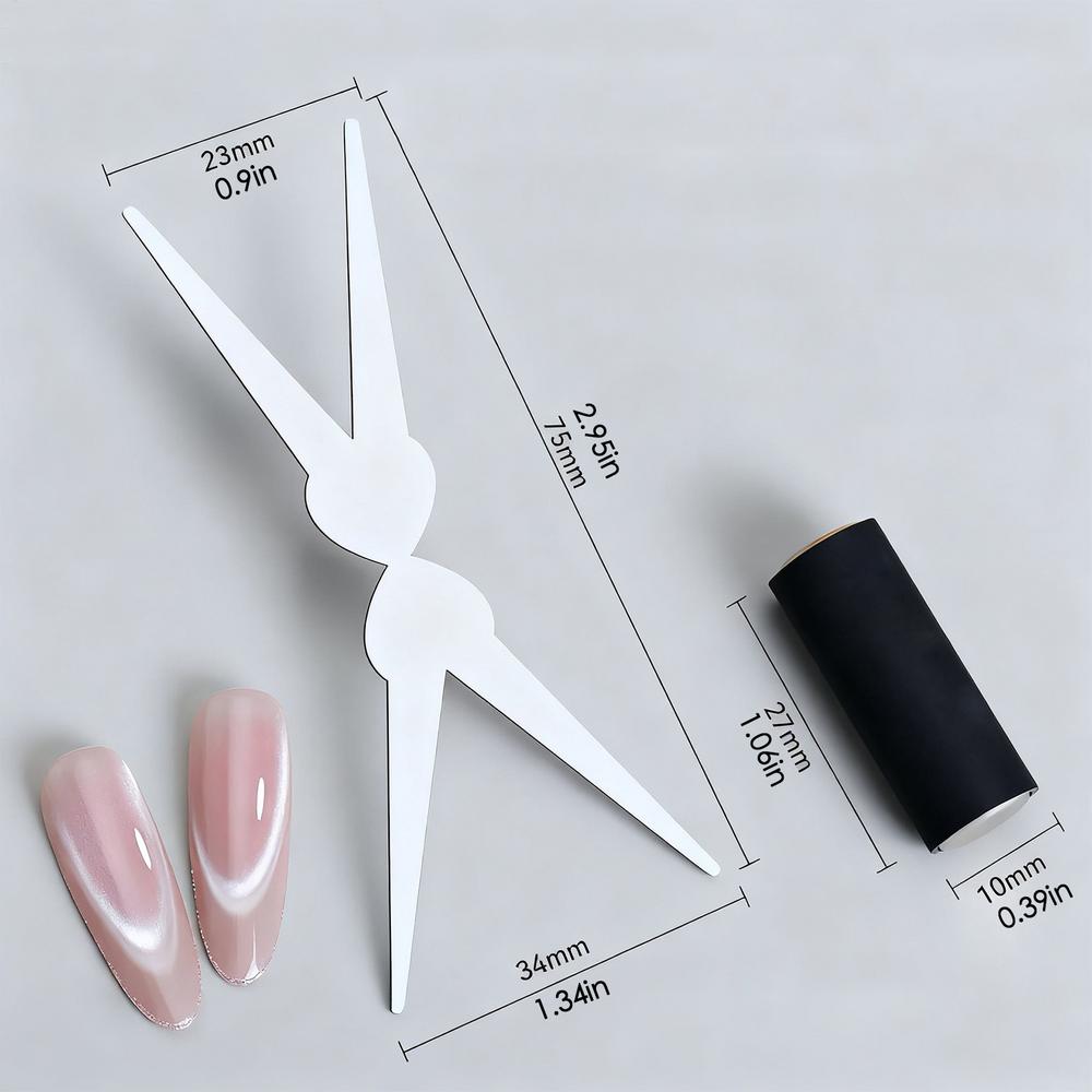 

Nail Polish Magnet Scratch-resistant Double-head Nail Tool Manicure Magnetic Tool for Wedding Salon Studio Party Daily Commuting срібний