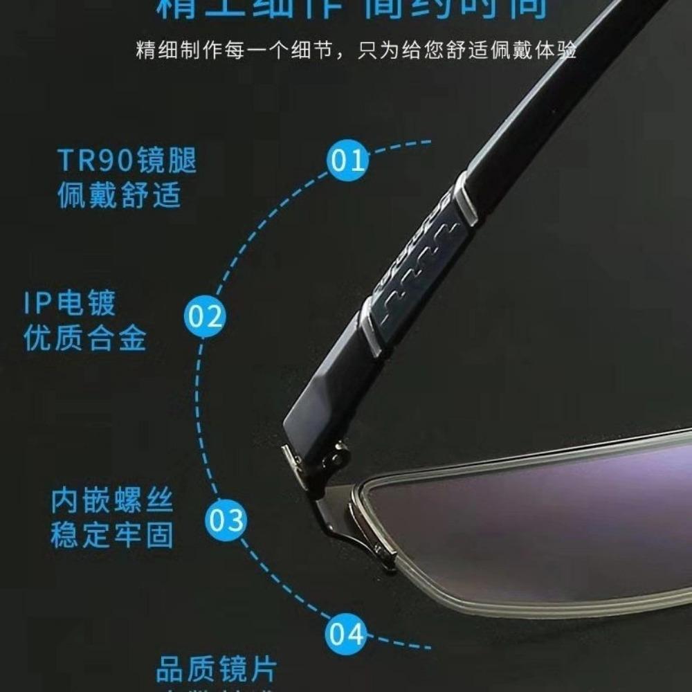 Business Men's Myopia Glasses Unisex Half Frame Square Short-sighted Eyeglasses Optical Anti Radiation Eyewear 0 To -6.0