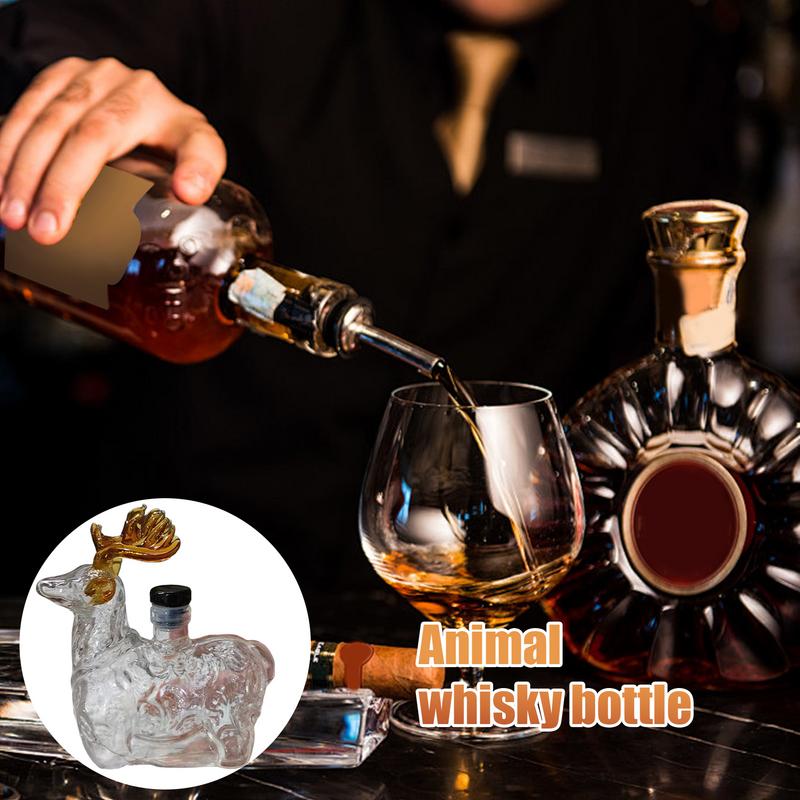 Whiskey Liquor Decanter Animal Statue Glass Bottle Whiskey Decanter Liquor Bottle Home Decorations Wine Container for Alcohol