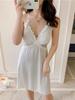 Moon tide sexy nightdress women with chest pad lace suspender pajamas hot private loungewear underwear pure desire suit