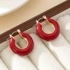 Elegant French Atmosphere: Trendy Enamel Drip Glaze Color Block Earrings for Women