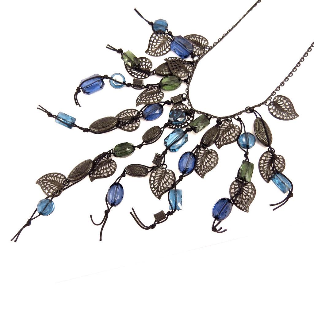 

Les Trésors De Lily [D5568] - Дизайнерское колье «Морские лепестки», темно-синий