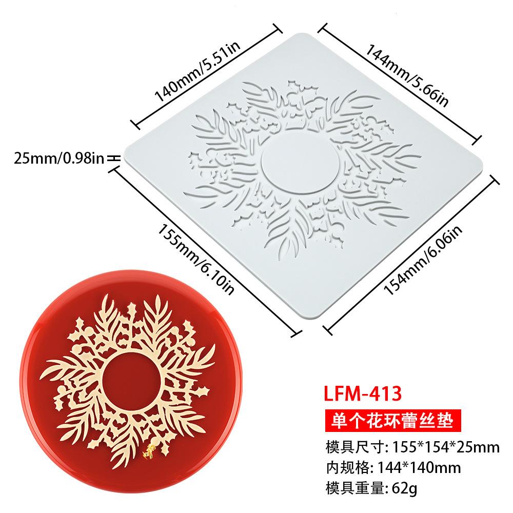 Snowflake Pinecone Antlers Flip Sugar Lace Mat DIY Christmas Chocolate Crispy Silicone Mat Artistic Vegetable Decoration Mold
