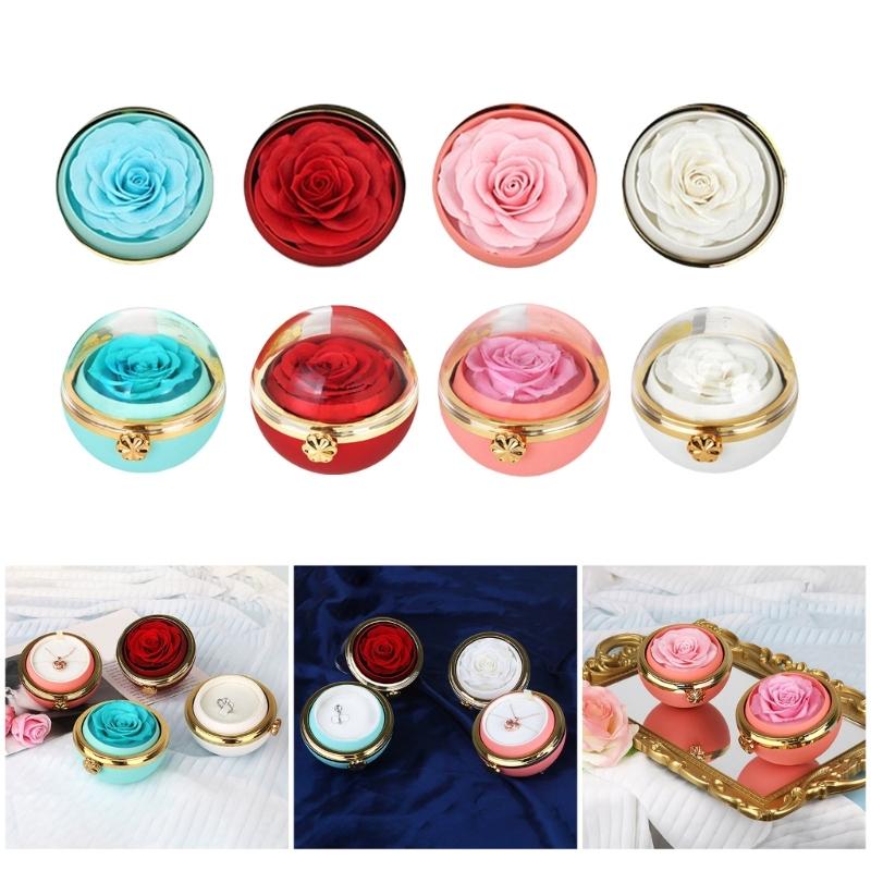 Creative Rotating Designs Flower Jewelry Holder Symbolizing Everlastings Love for Proposals and Anniversaries Storage