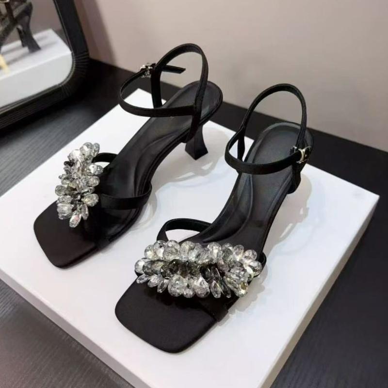 Fashion Luxury Rhinestone Transparent Platform Sandals Women Open Toe Summer Fashion Slingback Party Dress Shoes Crystal Bow High Heels