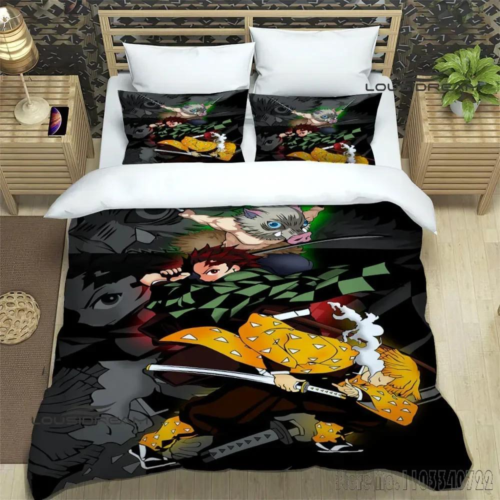 Demon Slayer Printed Duvet Cover Set HD Comforter Cover for Kids Bedding Sets Bedclothes Bedroom Decor