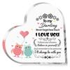 2D Flat "To My Darling I Love You" Heart Acrylic Desktop Decoration Plaque, Home Decor Plaque Hanging Wall Art Decorative Garden Decoration for Room D
