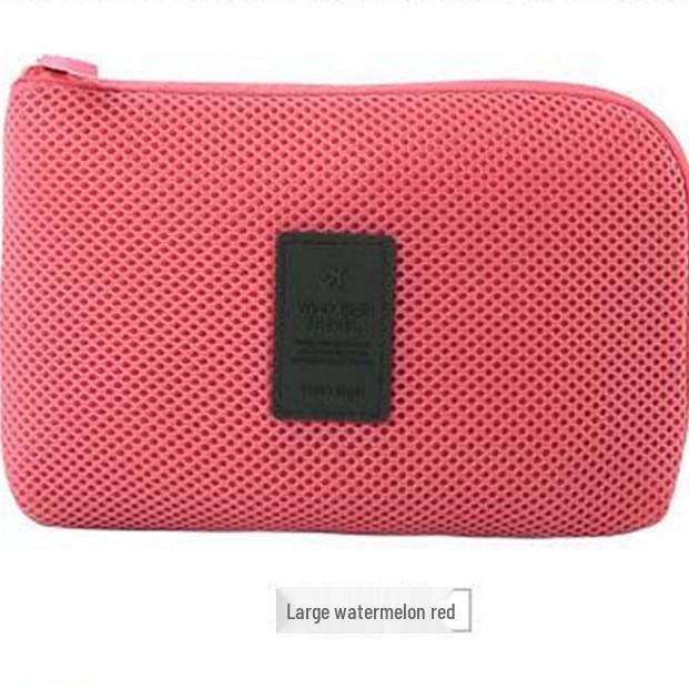 Velvet Shockproof Travel Digital Storage & Makeup Bag with Power Bank and Cable Organizer