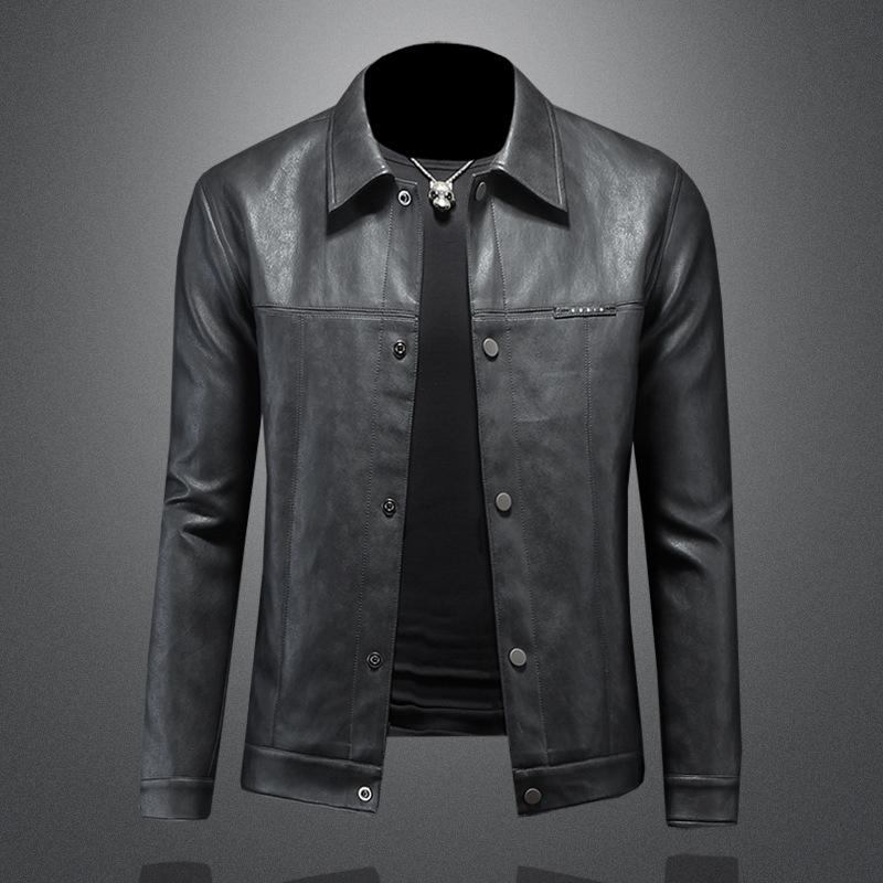 

And New Style Mens Reversible Zipper Jacket Fashion Slim Fit Fleece Outerwear 6598 3XL серый