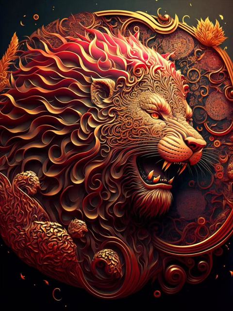 5D Diy Diamond Painting Gold Lion And Flowers Cross Stitch Animal Head Diamond Art Embroidery Mosaic Home Decoration Gifts
