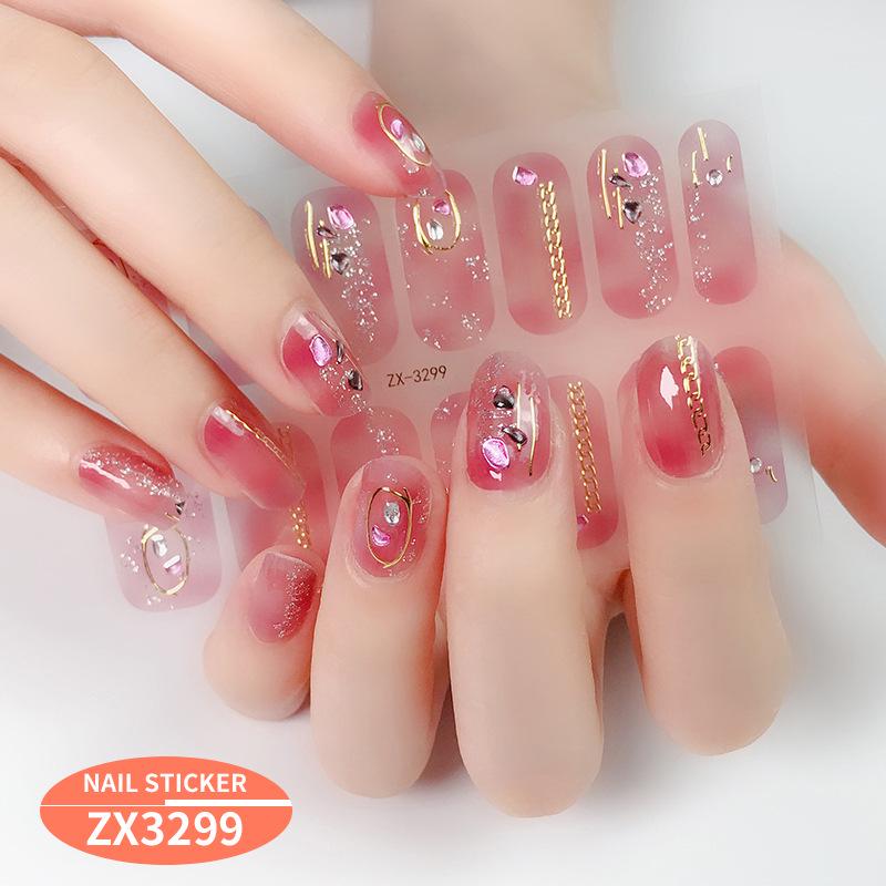 ZX 3D Gel Nail Polish Stickers: Easy-to-Use, Safe, and Healthy Imitation Diamond Adhesive for Stunning Nail Art.