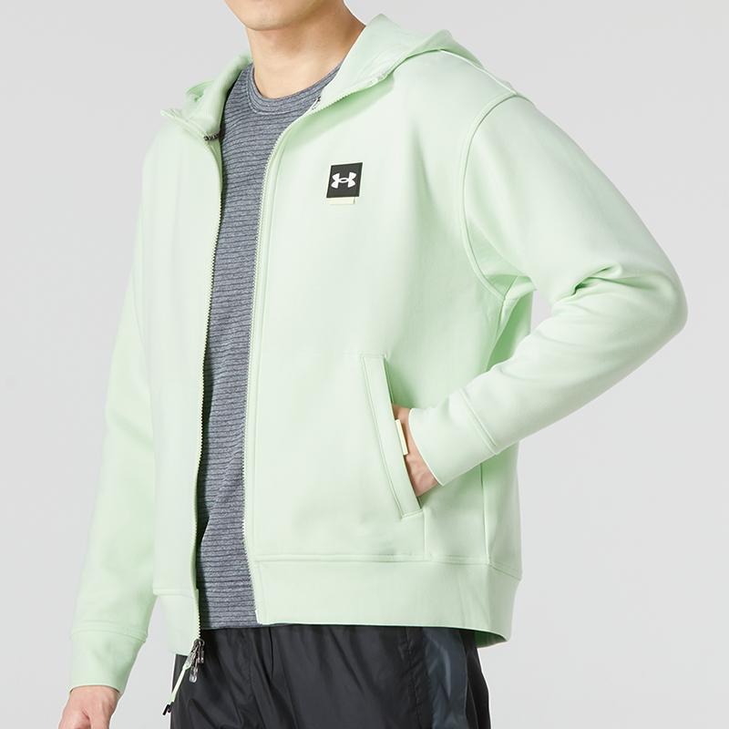 Under Armour Logo Zip-Up Hoodie Men Tops Green 1373801-369