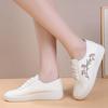 Women's White Leather Mesh Shoes - Breathable, Non-slip, Soft Sole, Korean Style for Spring & Summer