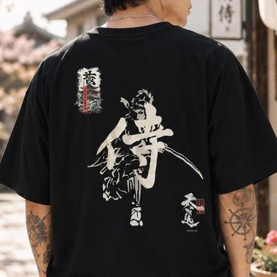 Samurai Warrior Graphic Tee: Japanese Streetwear Anime Apparel