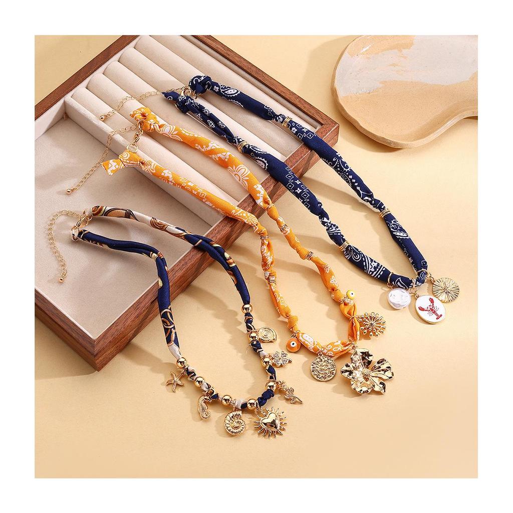 Kenjie Luxury Dopamine Color Bowknot Jewelry Scarf Necklace – Fashion Silk Scarf for Women