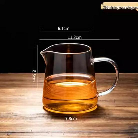 Large Heat-Resistant Glass Tea Infuser Set - Thickened Gong Dao Bei Pitcher for Gongfu Tea 350-550ml