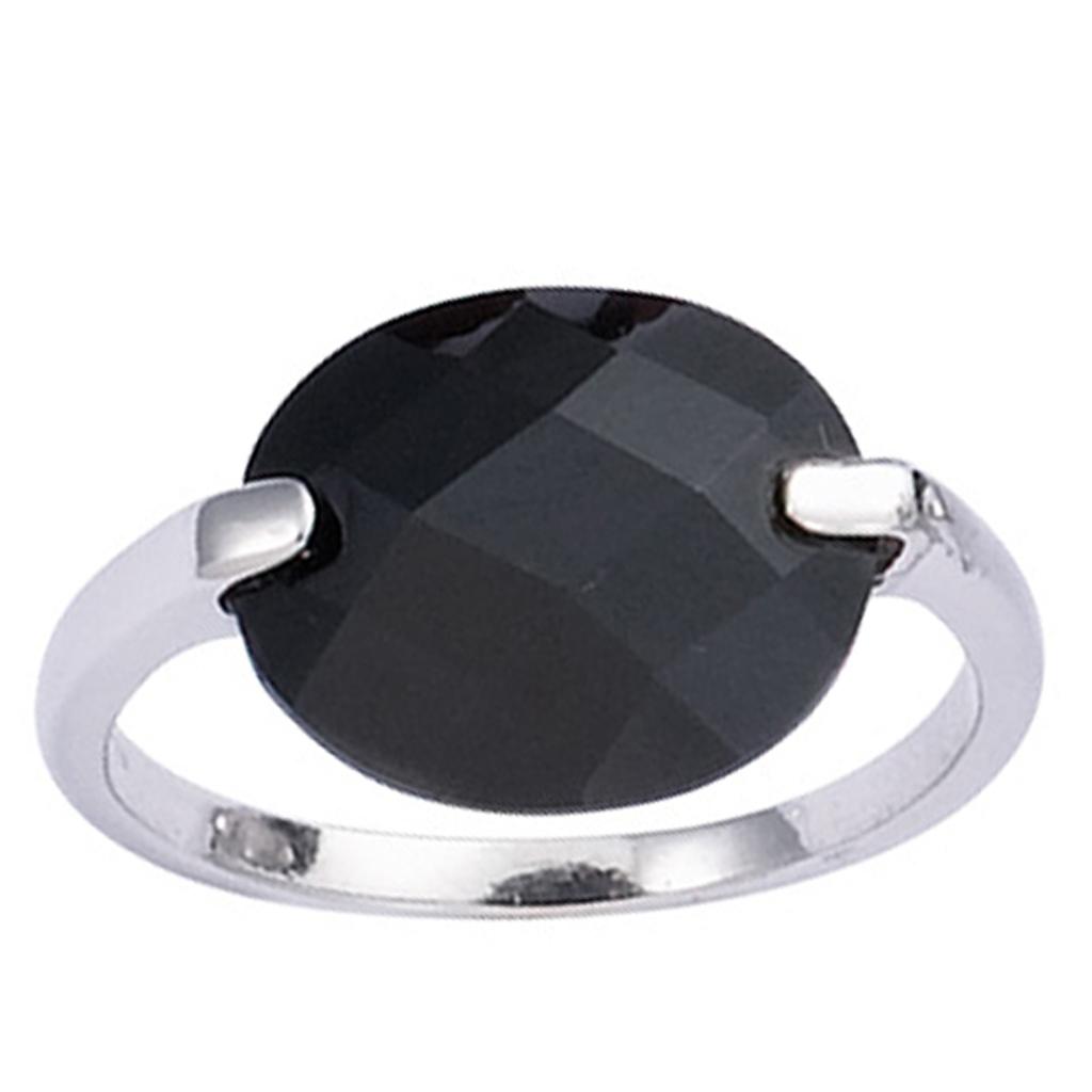 Silver Ring 'Linda' Black Silver (rhodium Plated) - 14x12 Mm