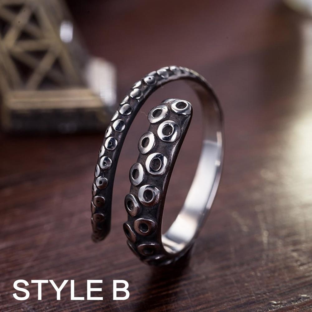 New Kismis 2 Styles Steel Octopus Ring Punk Catch Opener Jewelry Gift for Men Women