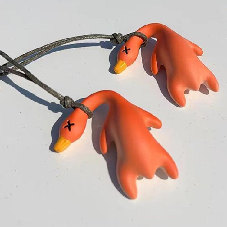 2PCS Roast Duck Pendant Duck Bag Adornment Keychain Accessories Plastic Texture Perfect for Adding a Touch to Any Space