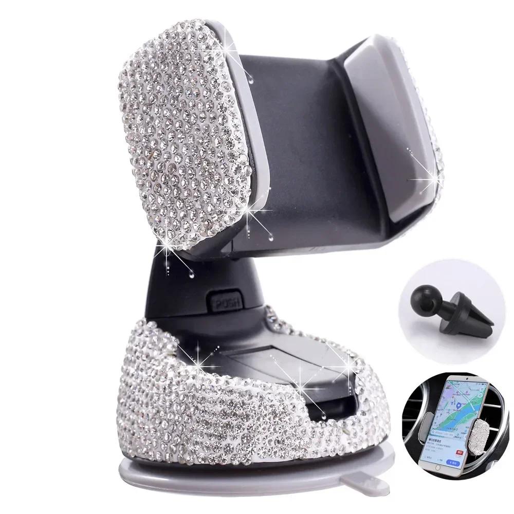 Crystal Diamond Car Phone Holder Bling Rhinestone Car Mount Magnetic Stand Mobile Phone GPS Holder For IPhone Samsung Xiaomi