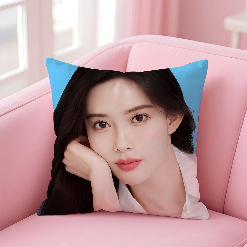 Popular fashion Chinese singer MMeng Jia Cushion Cover Pillow Case Soft Friendly Fabric Concealed Zipper