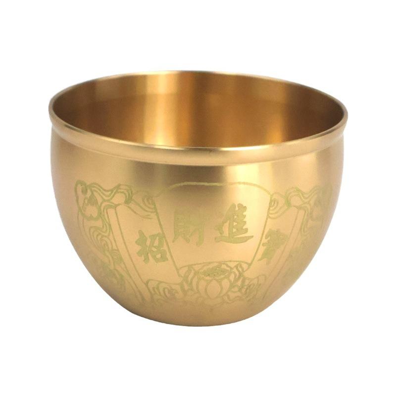 Brass Hundred Blessings Rice Jar Treasure Bowl Living Room Entrance Home Decor Craft Money Box Small Copper Basin